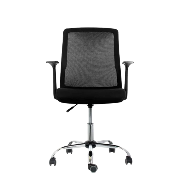 Silla Operativa Cubel Media Base Cromada  Brazo Fijo