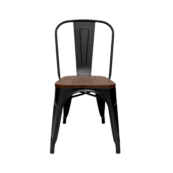 Silla Tolix Asiento Madera - Imagen 2